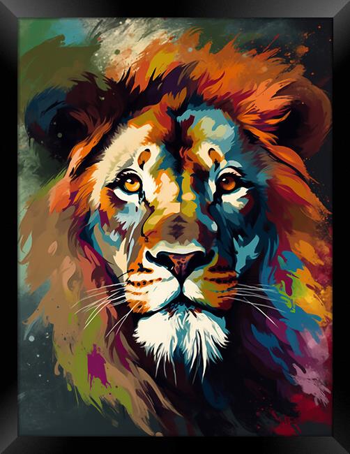 Lion Head Art Framed Print by Picture Wizard