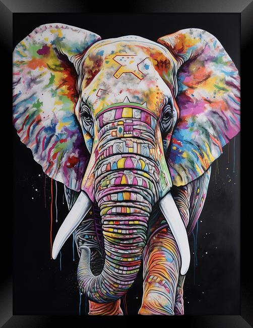 Coloured Elephant Framed Print by Picture Wizard