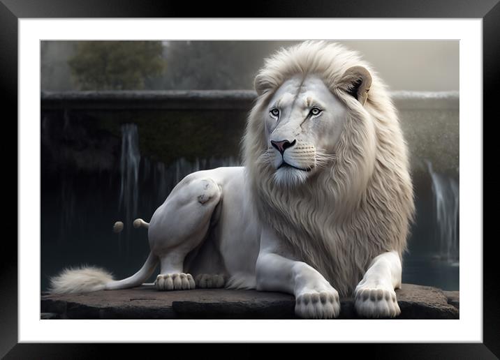 The White Lion 3 Framed Mounted Print by Picture Wizard