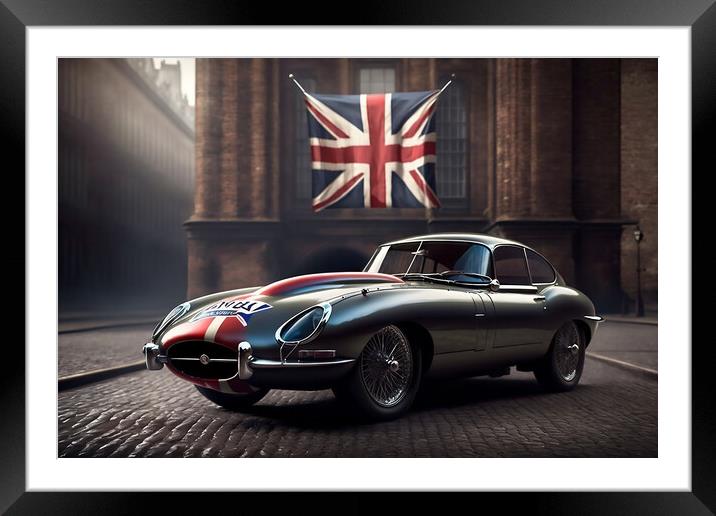 E Type Jaguar 1 Framed Mounted Print by Picture Wizard