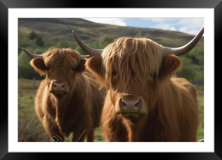 Highland Cattle 1 Framed Mounted Print by Picture Wizard