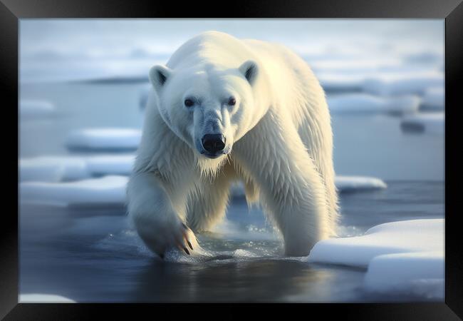 Polar Bear Hunting Framed Print by Picture Wizard