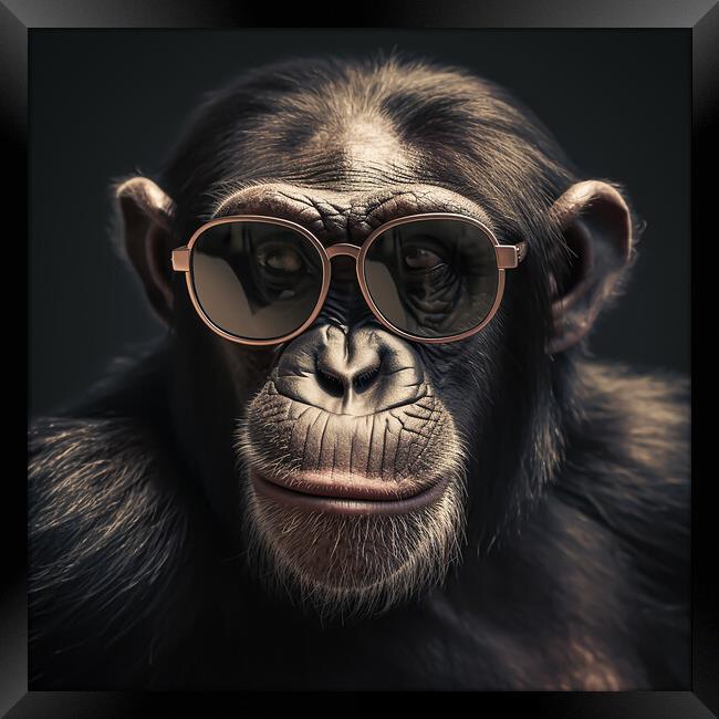 Serious Chimp Framed Print by Picture Wizard