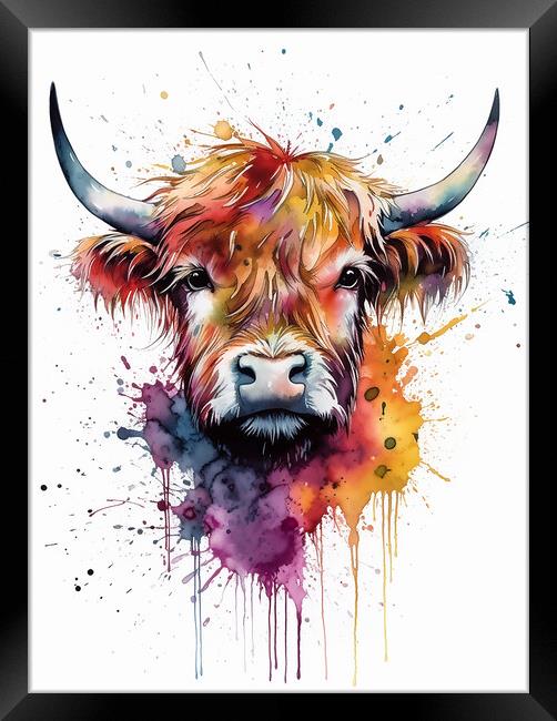 Highland Cow Colours 2 Framed Print by Picture Wizard