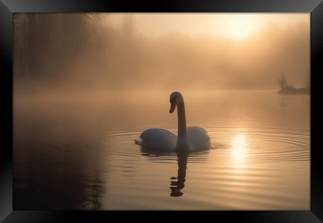 Golden Swan  Framed Print by Picture Wizard