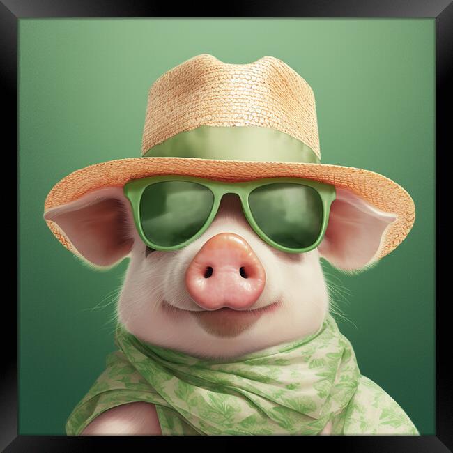 Summertime Piggy Framed Print by Picture Wizard