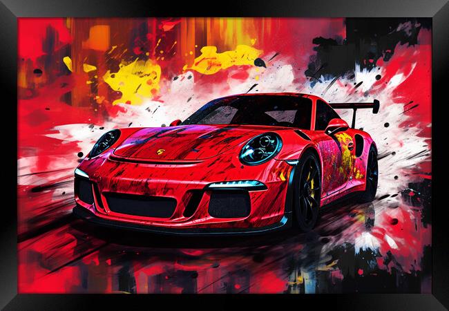 GT3 RS Splatter Framed Print by Picture Wizard