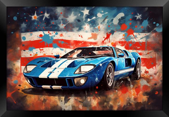 GT40 Splatter Framed Print by Picture Wizard
