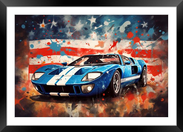 GT40 Splatter Framed Mounted Print by Picture Wizard