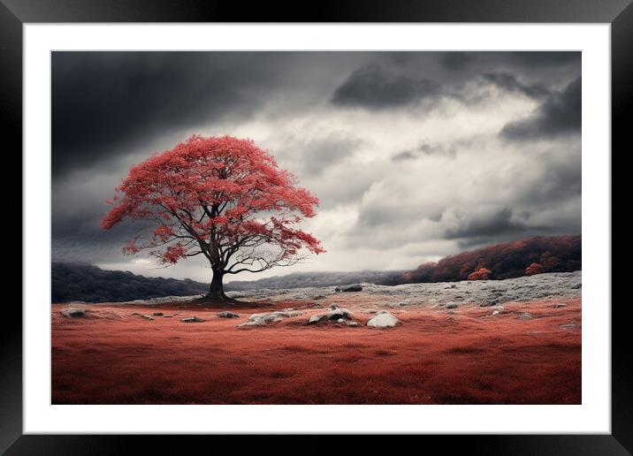 The Scarlet Tree Framed Mounted Print by Picture Wizard