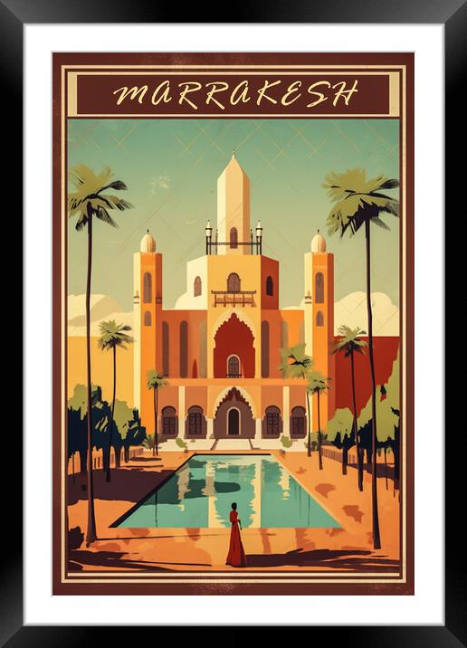Marrakesh 1950s Travel Poster Framed Mounted Print by Picture Wizard