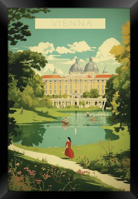 Vienna 1950s Travel Poster Framed Print by Picture Wizard
