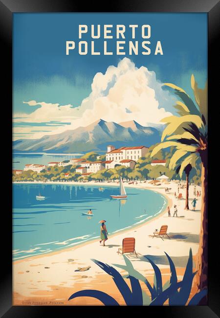 Puerto Pollesa 1950s Travel Poster  Framed Print by Picture Wizard