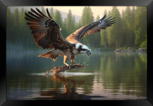 Osprey Hunting Framed Print by Picture Wizard