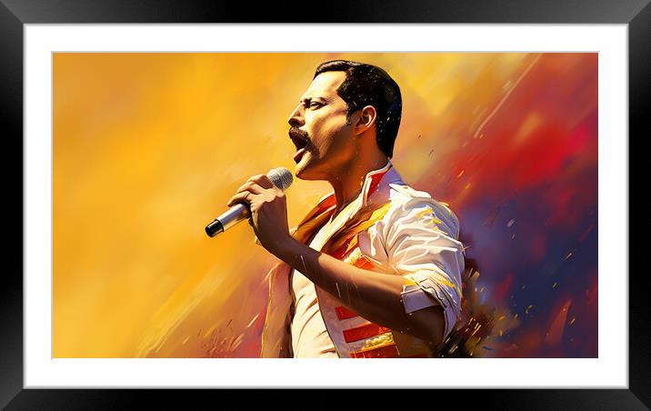 Freddy Mercury Framed Mounted Print by Picture Wizard