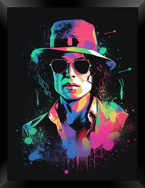 Michael Jackson Abstract Framed Print by Picture Wizard