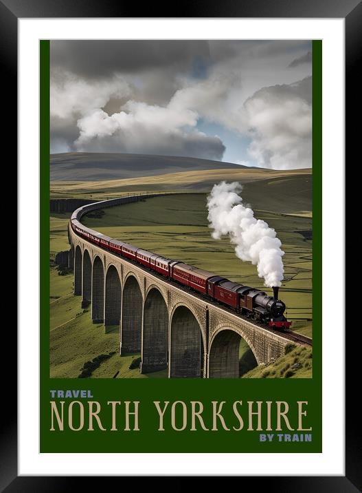North Yorkshire Vintage Travel Poster   Framed Mounted Print by Picture Wizard