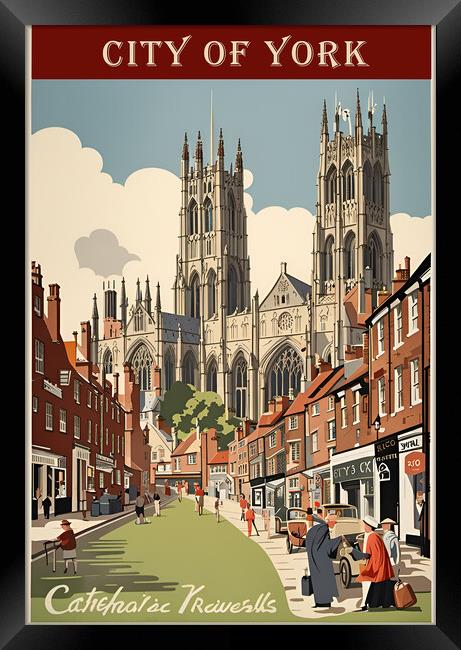 York Vintage Travel Poster   Framed Print by Picture Wizard