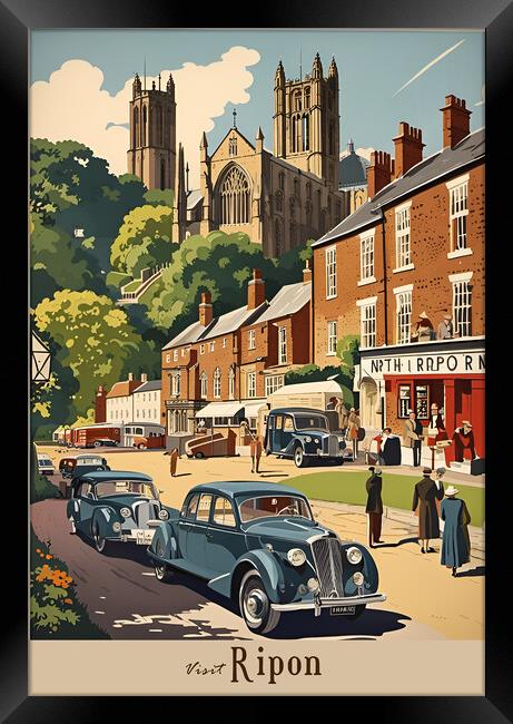 Ripon Vintage Travel Poster Framed Print by Picture Wizard