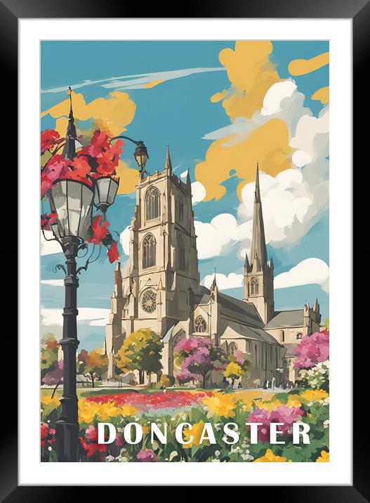 Vintage Travel Poster Doncaster Framed Mounted Print by Picture Wizard