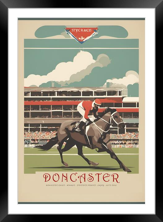 Vintage Travel Poster Doncaster Races Framed Mounted Print by Picture Wizard