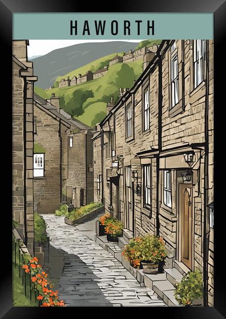 Haworth Vintage Travel Poster Framed Print by Picture Wizard