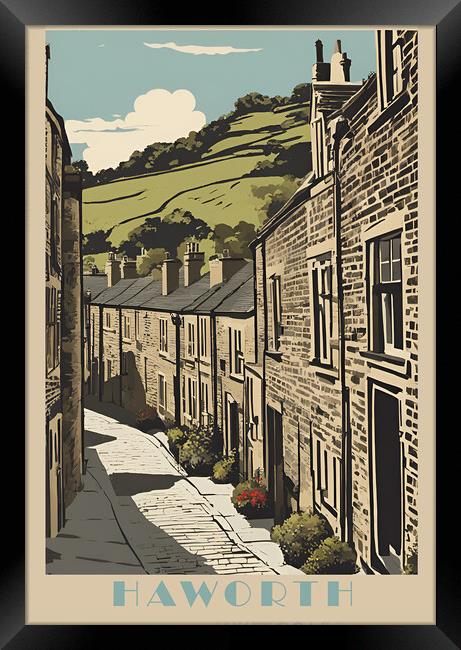 Haworth Vintage Travel Poster Framed Print by Picture Wizard