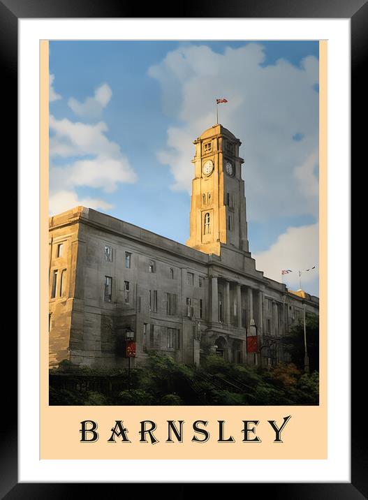 Barnsley Vintage Travel Poster Framed Mounted Print by Picture Wizard