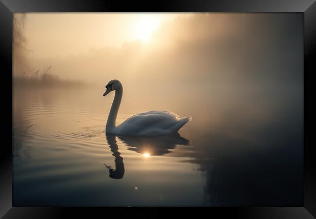 Serene Swan Framed Print by Picture Wizard
