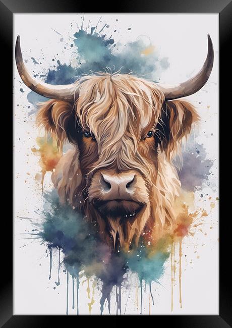 Highland Cow Portrait Framed Print by Picture Wizard