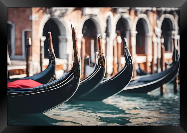 Venice Gondolas Framed Print by Picture Wizard