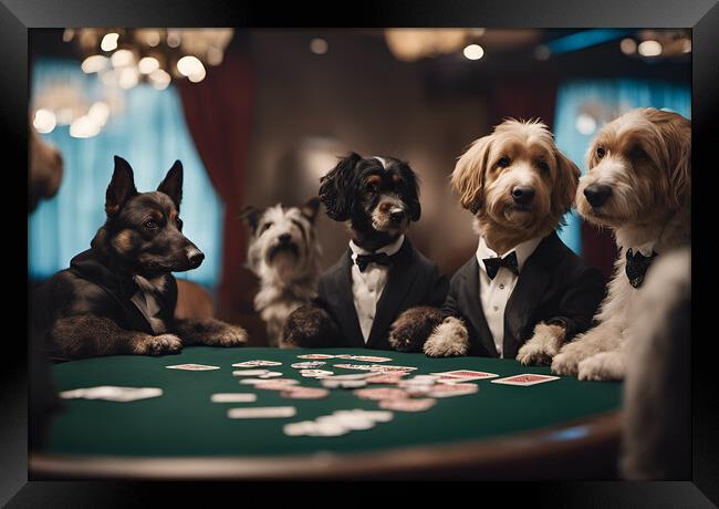 Dogs Playing Poker Framed Print by Picture Wizard