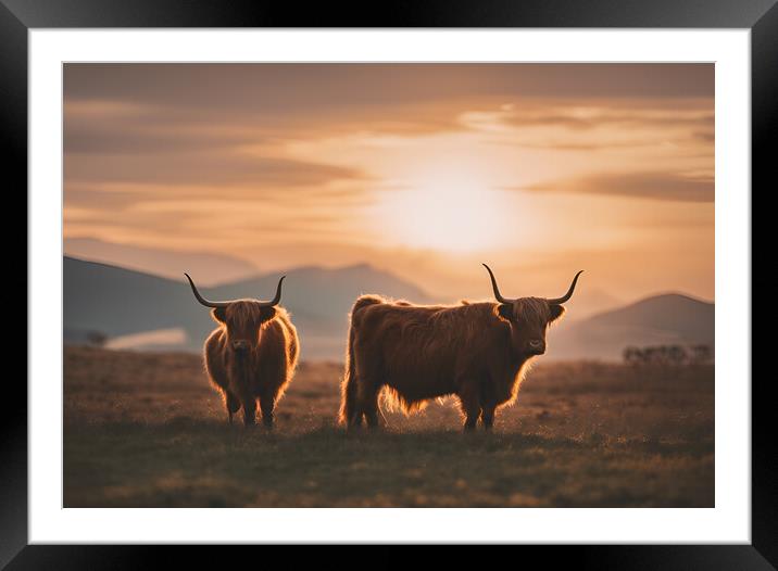 Highland Cattle Framed Mounted Print by Picture Wizard