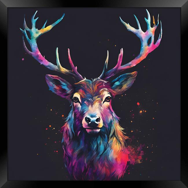 Highland Stag Portrait Framed Print by Picture Wizard