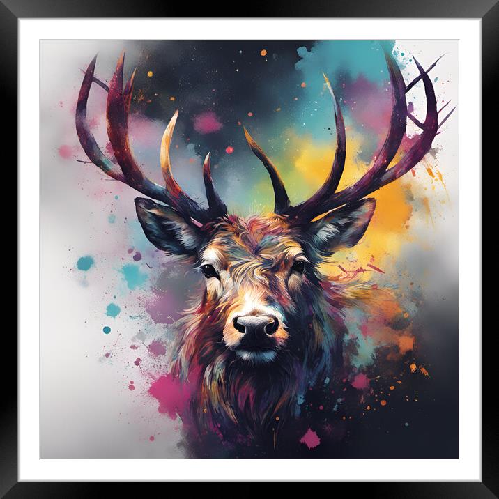 Highland Stag Portrait Framed Mounted Print by Picture Wizard
