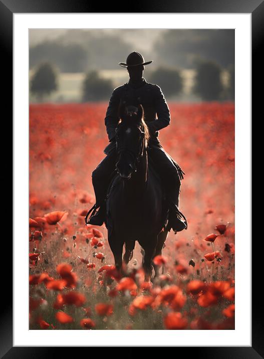 Mounted Cavalry Poppy Framed Mounted Print by Picture Wizard