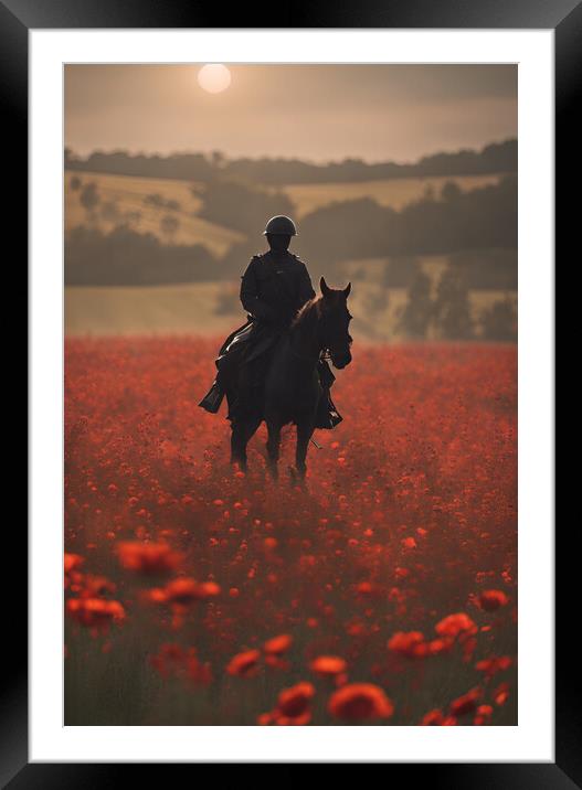 Mounted Cavalry Poppy Framed Mounted Print by Picture Wizard