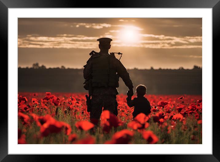 Poppy field soldier Framed Mounted Print by Picture Wizard