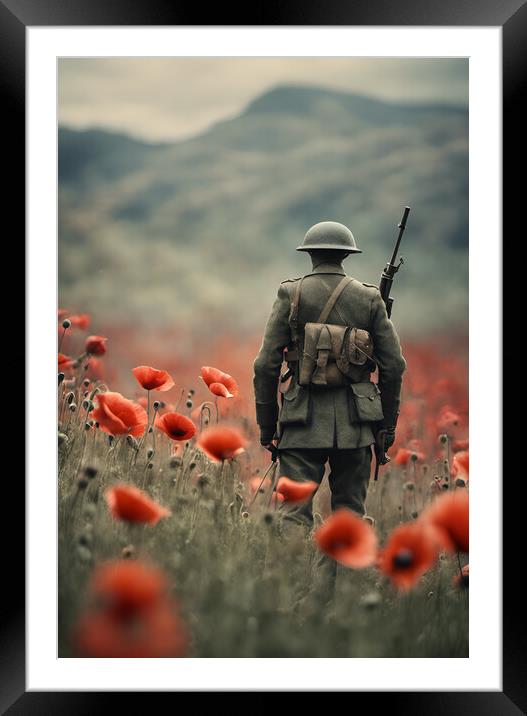 Poppy Soldier Framed Mounted Print by Picture Wizard