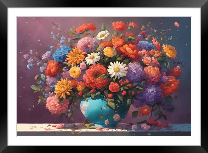 Floral Bouquet Framed Mounted Print by Picture Wizard