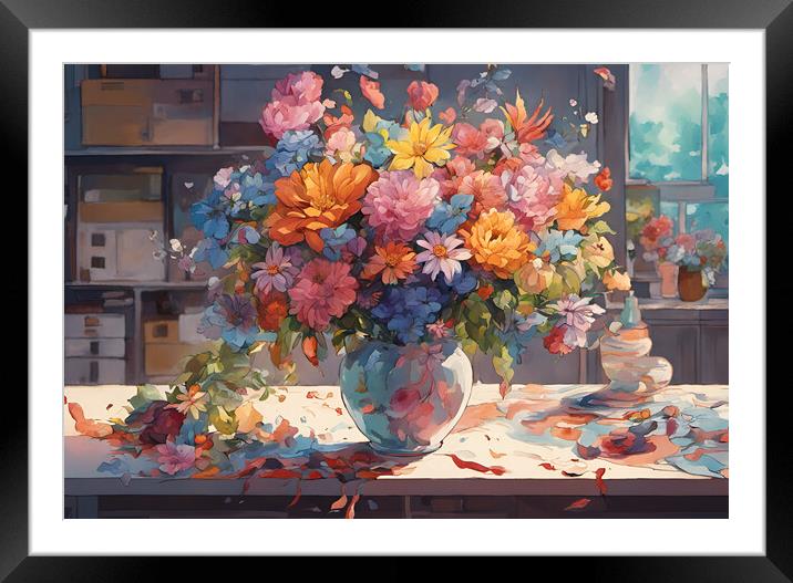 Floral Bouquet Framed Mounted Print by Picture Wizard