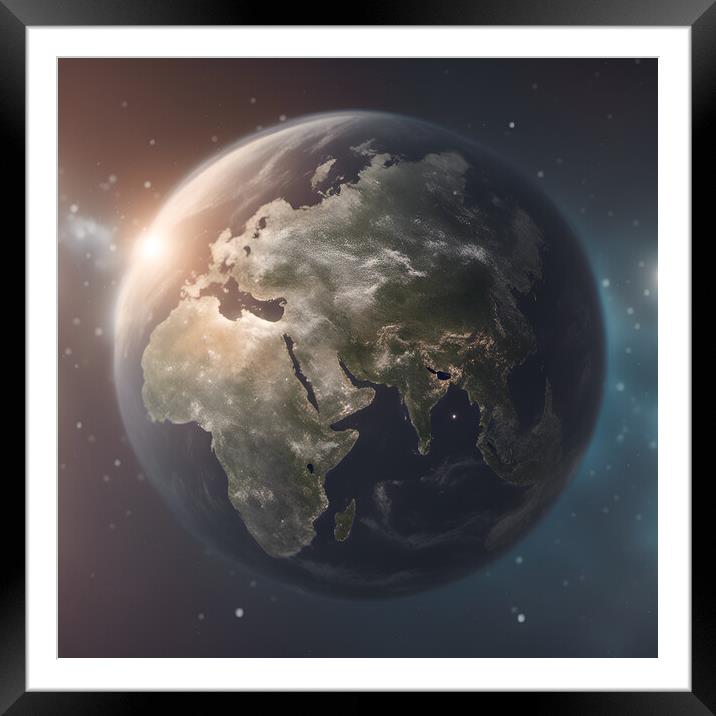 Planet Earth Framed Mounted Print by Picture Wizard