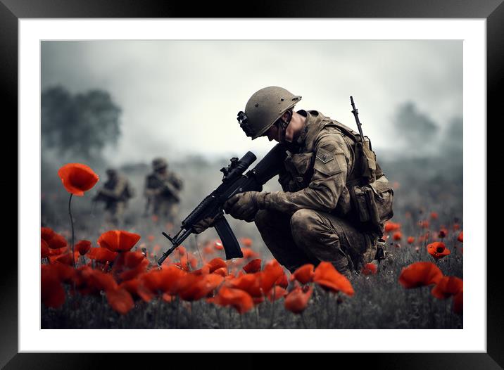 Poppy Field Soldier 5 Framed Mounted Print by Picture Wizard