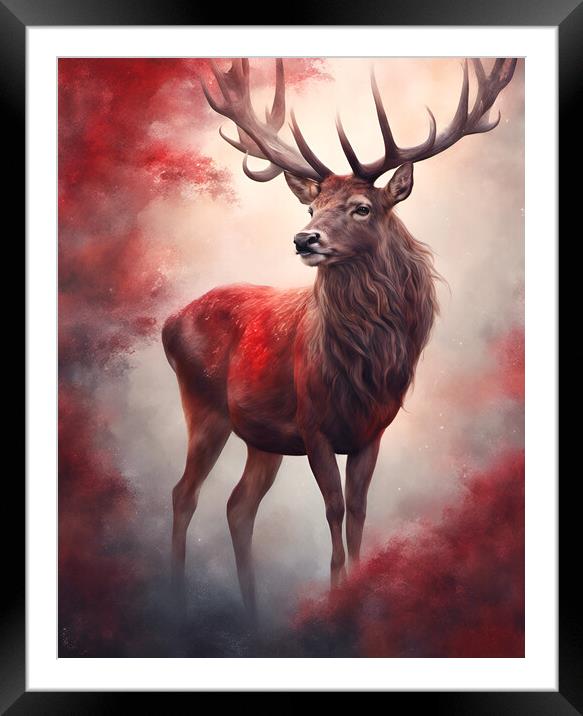 Majestic Red Stag Framed Mounted Print by Picture Wizard