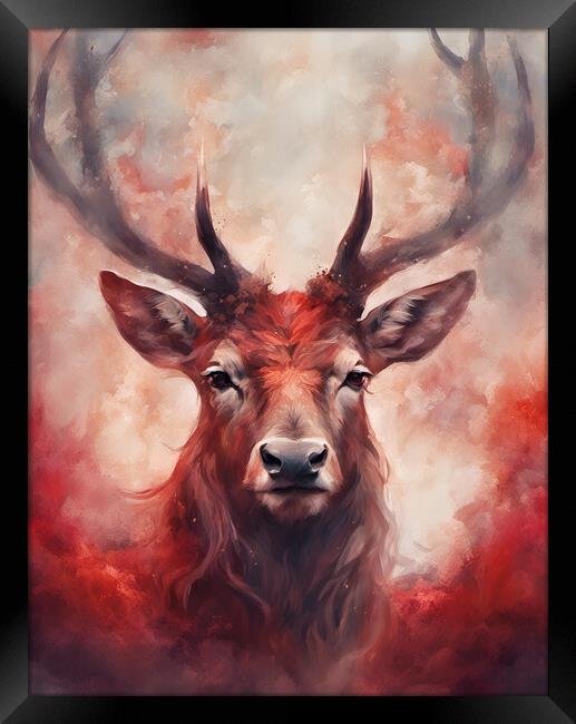 Majestic Red Stag Framed Print by Picture Wizard