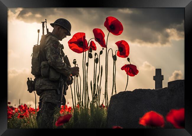 Poppy Remembrance Framed Print by Picture Wizard