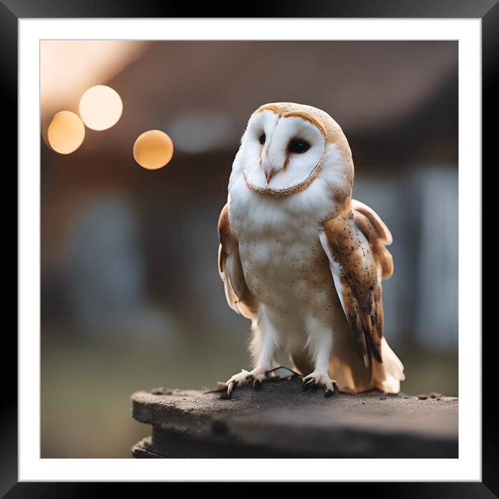 Barn Owl Framed Mounted Print by Picture Wizard