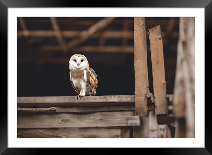 Barn Owl Framed Mounted Print by Picture Wizard