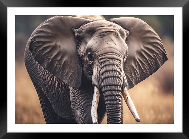 African Elephant Framed Mounted Print by Picture Wizard