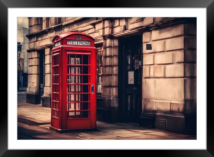 Red Phone Box Framed Mounted Print by Picture Wizard
